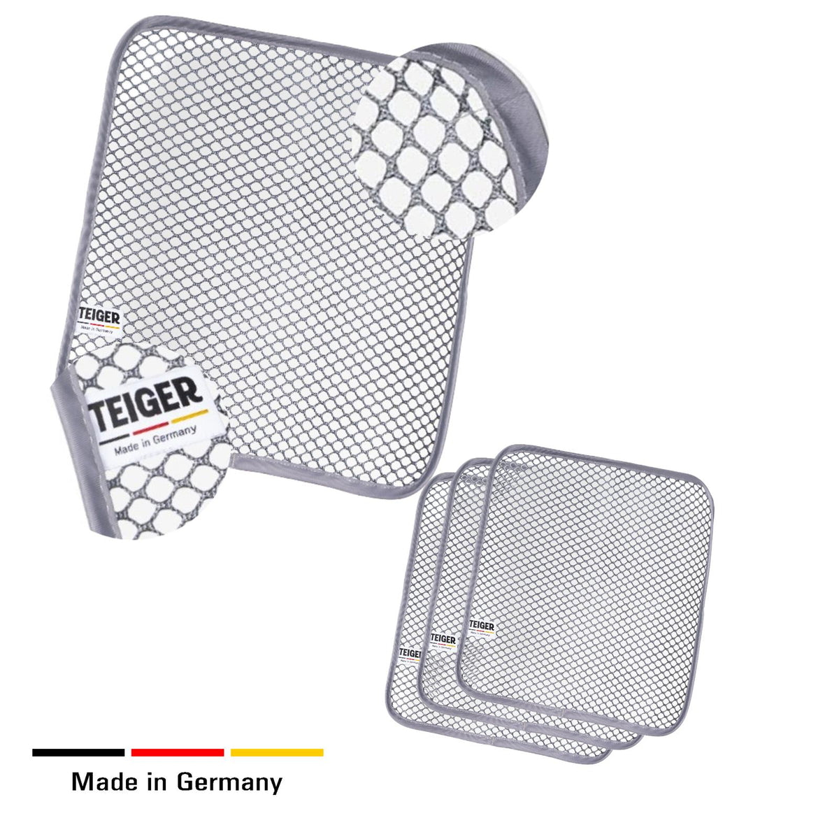 3er-Set Teiger® Reinigungstücher mit offener Netzstruktur – Made in Germany