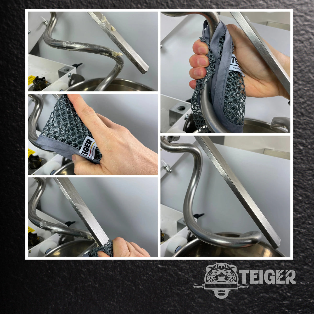 Teiger® Reinigungstuch beim Reinigen verschiedener Küchenutensilien
