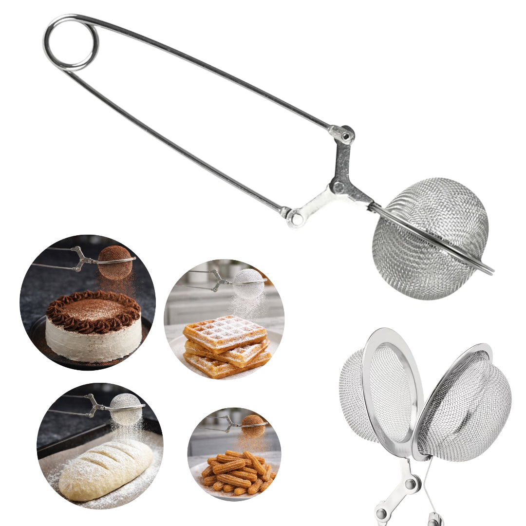 Teiger® Edelstahl-Feinsieb zum Bestäuben mit Mehl, Kakao und Puderzucker