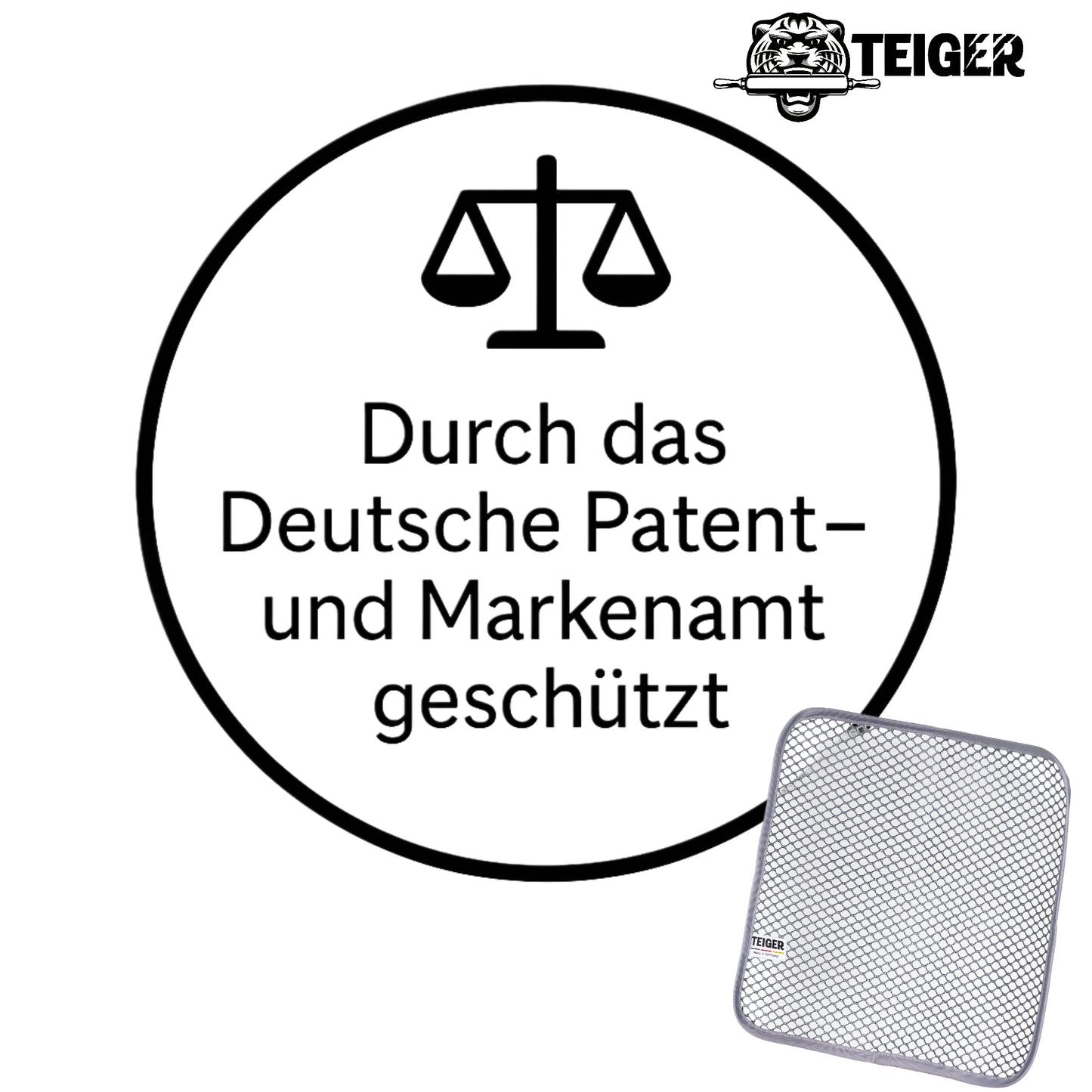 Teiger Max Bundle: 2 x Teigreinigungstuch (Doppelpack) + Feinsieb + Teigschaber Teigtuch Teigreiniger