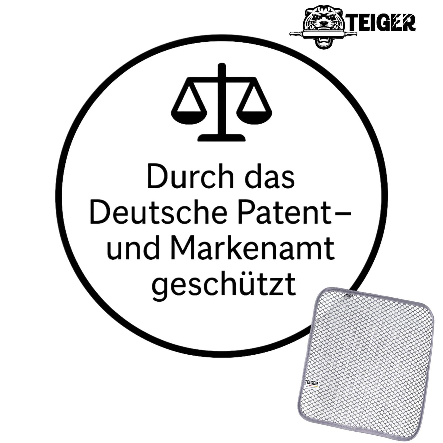 Teiger Max Bundle: 2 x Teigreinigungstuch (Doppelpack) + Feinsieb + Teigschaber Teigtuch Teigreiniger