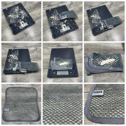 Detailansichten des Teiger® Reinigungstuchs und seiner Netzstruktur