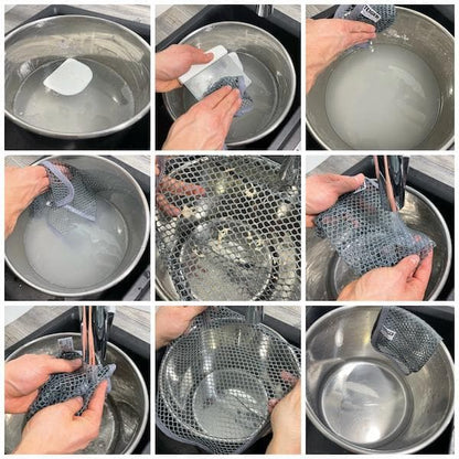 Teiger® Reinigungstuch beim Reinigen von Schüsseln und Backutensilien