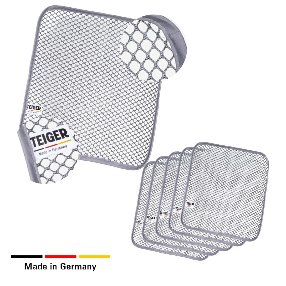 5er-Set Teiger® Reinigungstücher mit offener Netzstruktur – Made in Germany