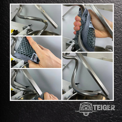 Teiger® Reinigungstuch beim Reinigen verschiedener Küchenutensilien