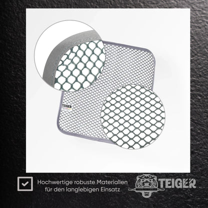Nahaufnahme der offenen Netzstruktur des Teiger® Reinigungstuchs