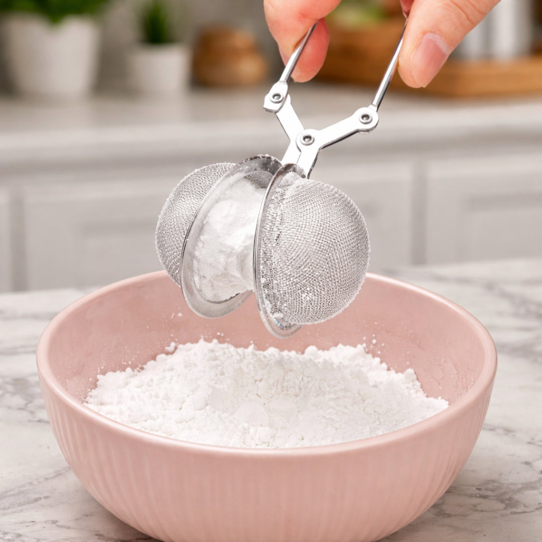 Teiger Hand-Mehlsieb für Mehl, Kakao und Puderzucker Feinsieb Backsieb