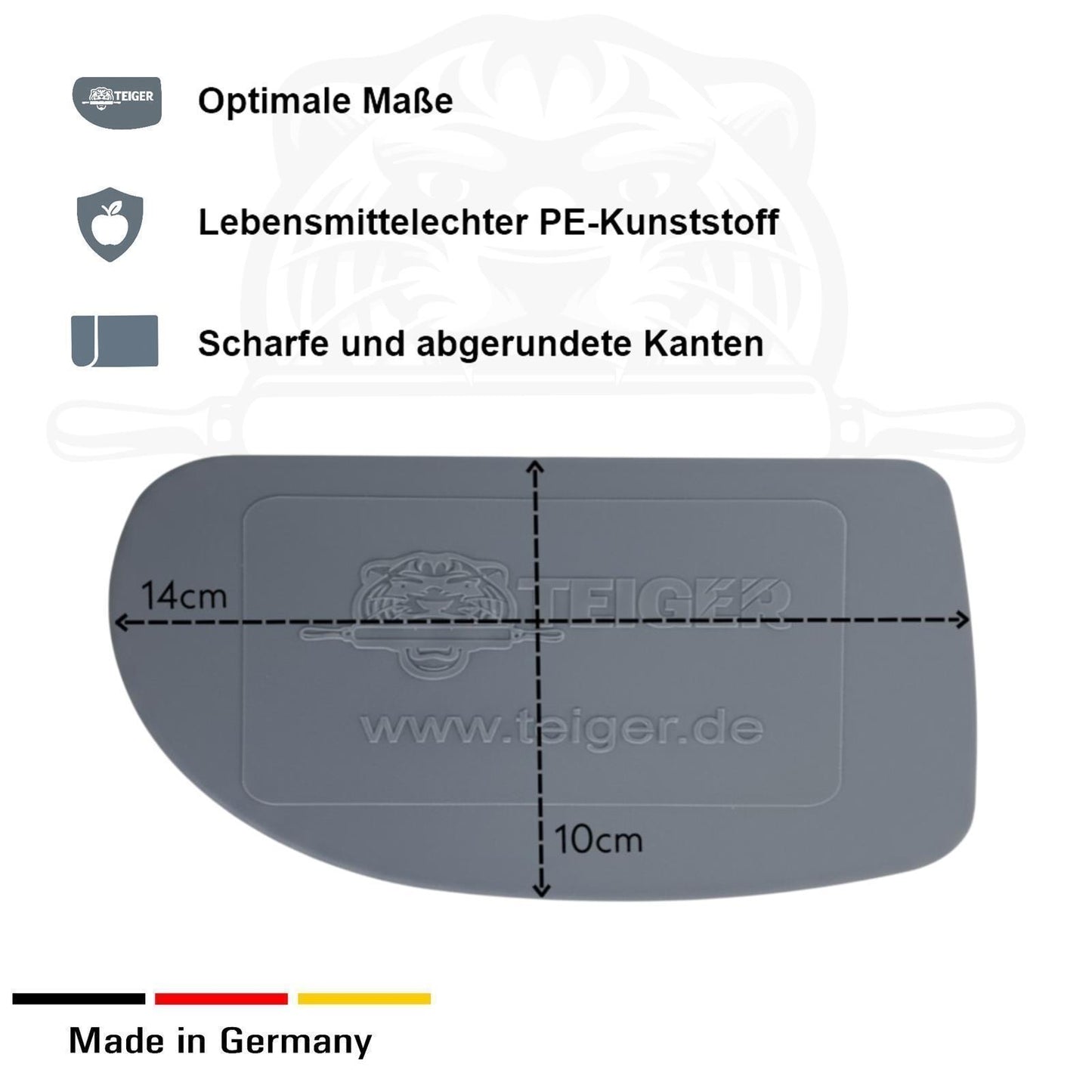 Schab-Teiger: Teigschaber Teigkarte Schab-Teiger: Teigschaber Teigkarte Teigspachtel Backschaber Teigschneider