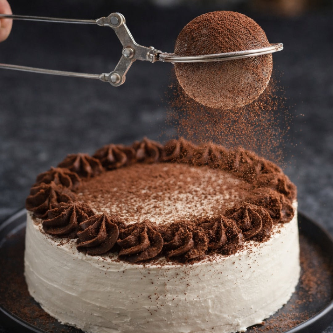 Teiger Hand-Mehlsieb für Mehl, Kakao und Puderzucker Feinsieb Backsieb