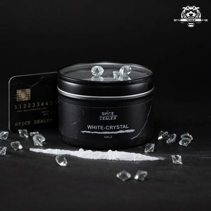 WHITE-CRYSTAL Bambussalz 15 g in schwarzer Gewürzdose