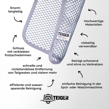 Produktdetails des Teiger® Reinigungstuchs mit offener Netzstruktur
